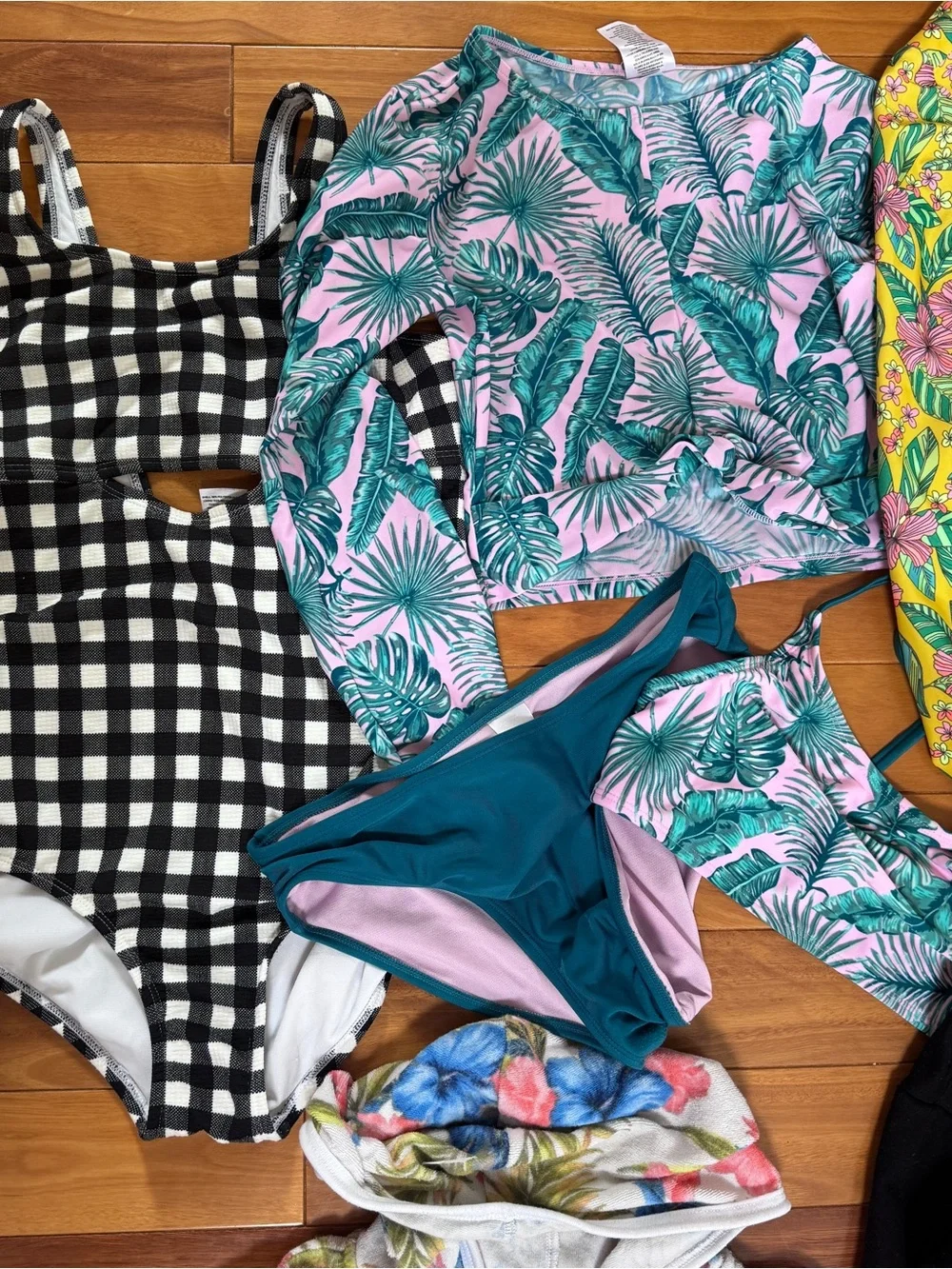 Kids Mixed Pajama Swimsuit Bundle - Multicolor Tie-Dye & Floral Sleepwear